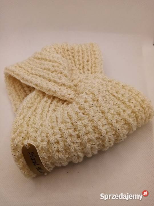 Delikatna beżowa opaska ze złota nitką ecru Nakrycia głowy Olsztyn sprzedam