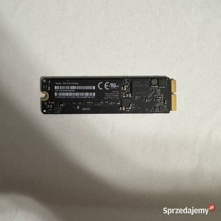 Dysk SSD Apple 512GB Samsung 100 Kondycji A1465 wewnętrzny