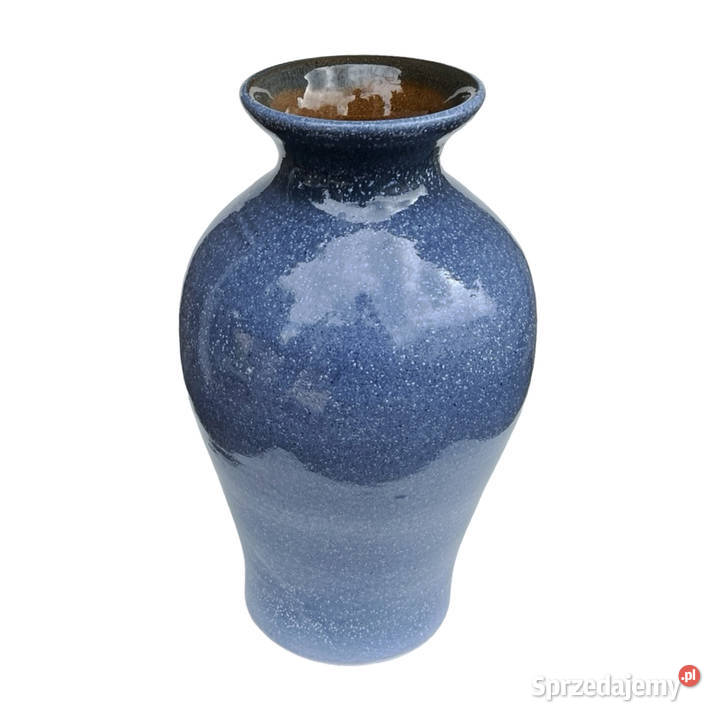 Wazon ceramiczny vintage niebieski szkliwienie Warszawa