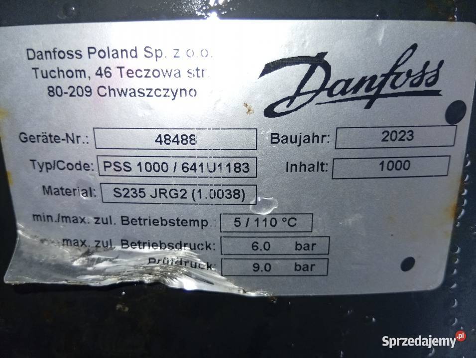 Bufor pionowy bez wężownicy 1000l zbiornik Pozostałe Płachty