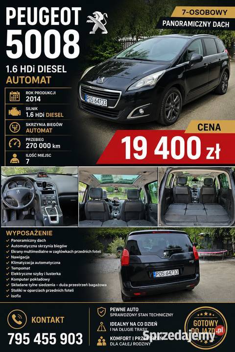 Peugeot 5008 nieuszkodzony Odolanów