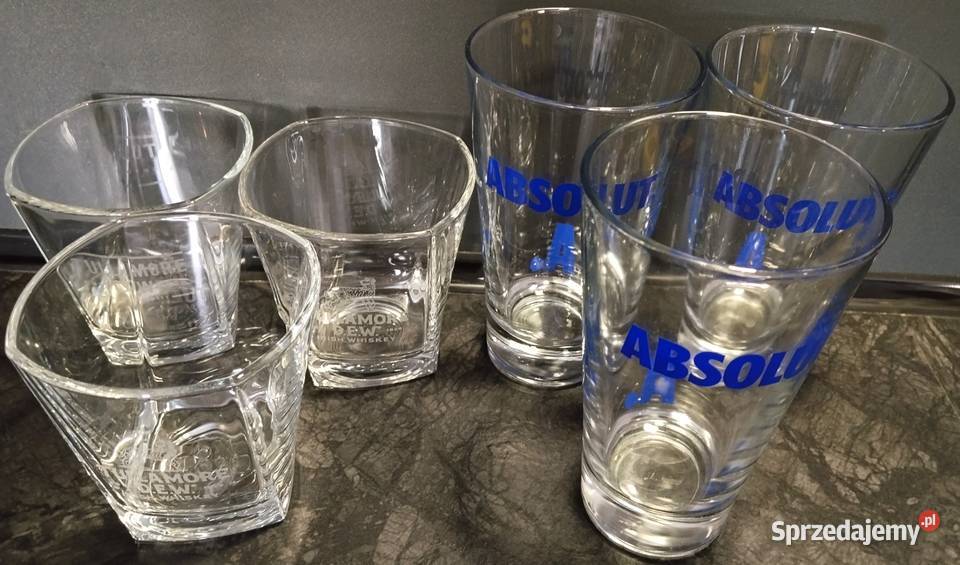 Absolut Tullamore DEW szklanki 6 NOWE Olsztyn