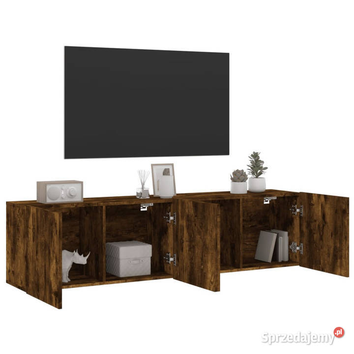 Ścienne szafki TV 2 przydymiony dąb 80x30x41 Warszawa