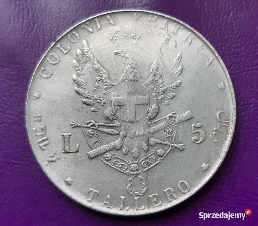 MonetaKopia 5 LIRÓW TALAR 1891 UMBERTO I 39 Pruszków