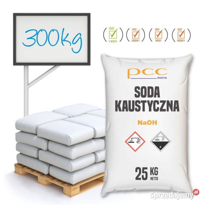 Soda kaustyczna płatki NaOH półpaleta 300