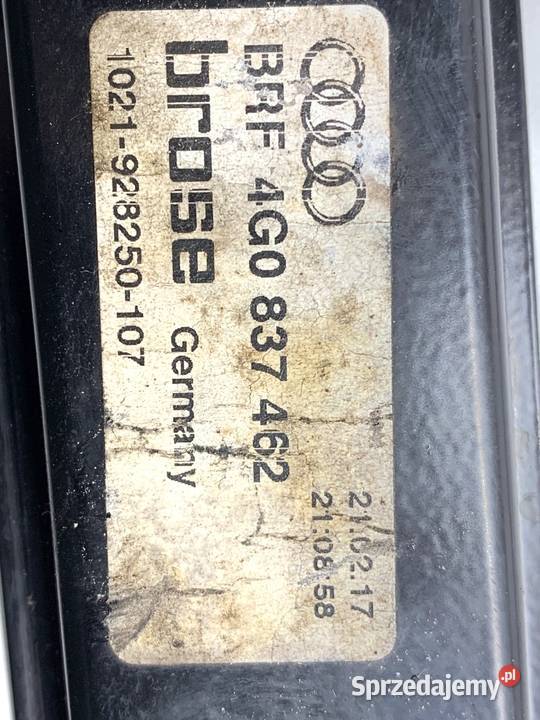 PODNOŚNIK SZYBY PRAWY PRZÓD AUDI A6 C7 4G0837462