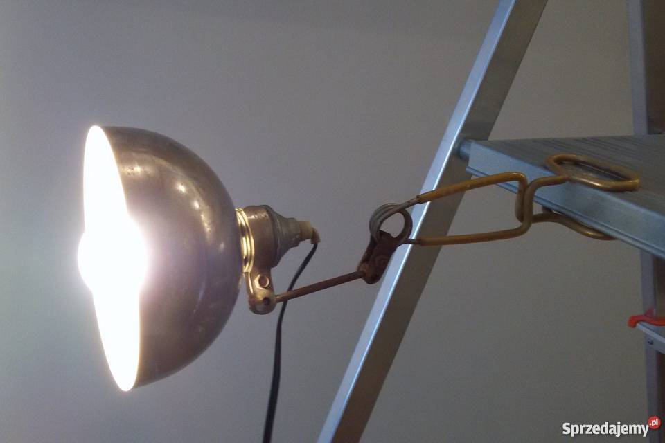 Stara metalowa lampa techniczna przypinana mazowieckie