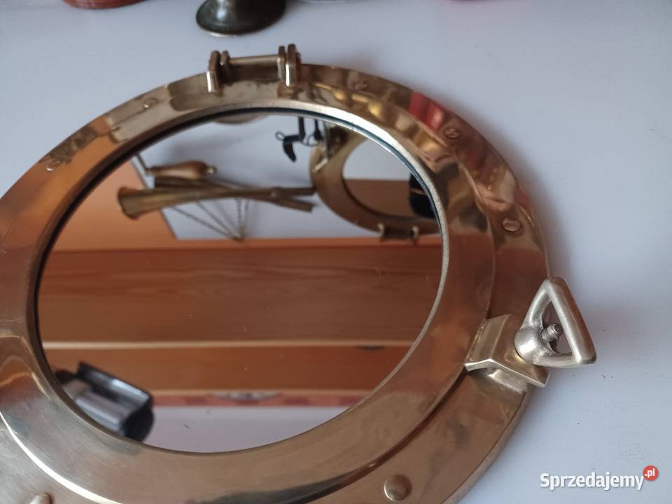 Duży bulaj mosiężny Lustro Poznań