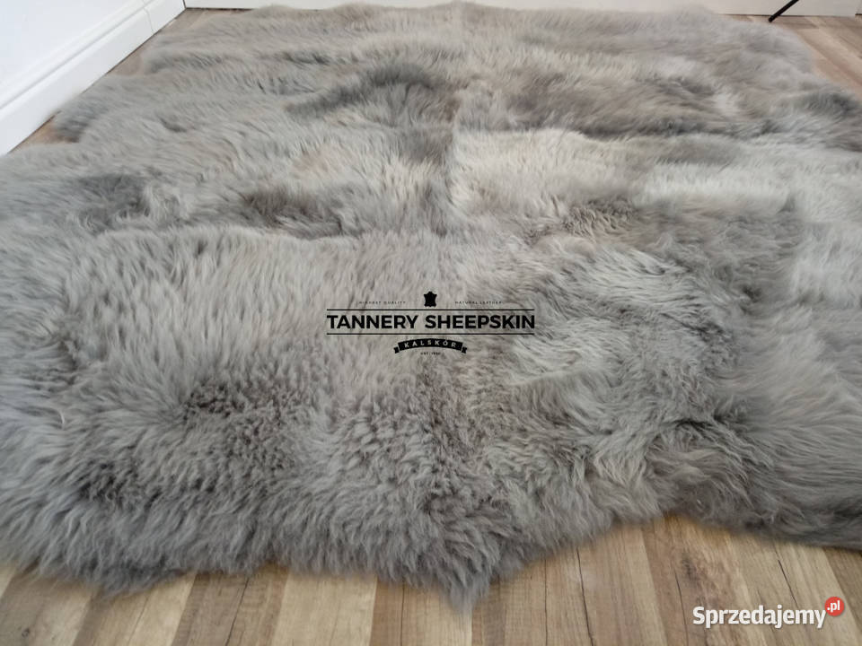 Dywan Skóra Owcza Naturalna Szara XXL Skóry Szaflary