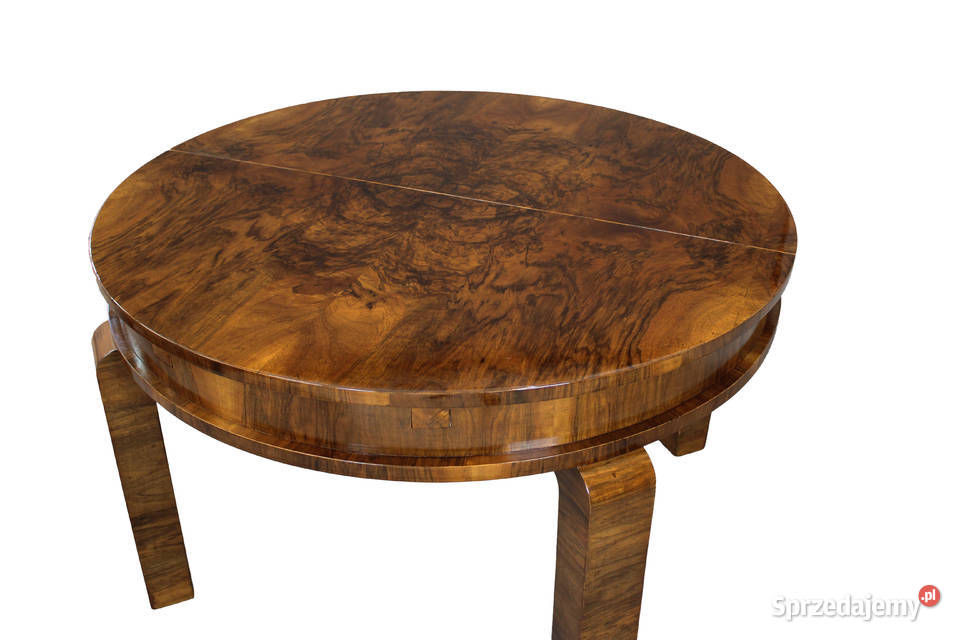 Duży rozkładany stół Art Deco w orzechu Bydgoszcz