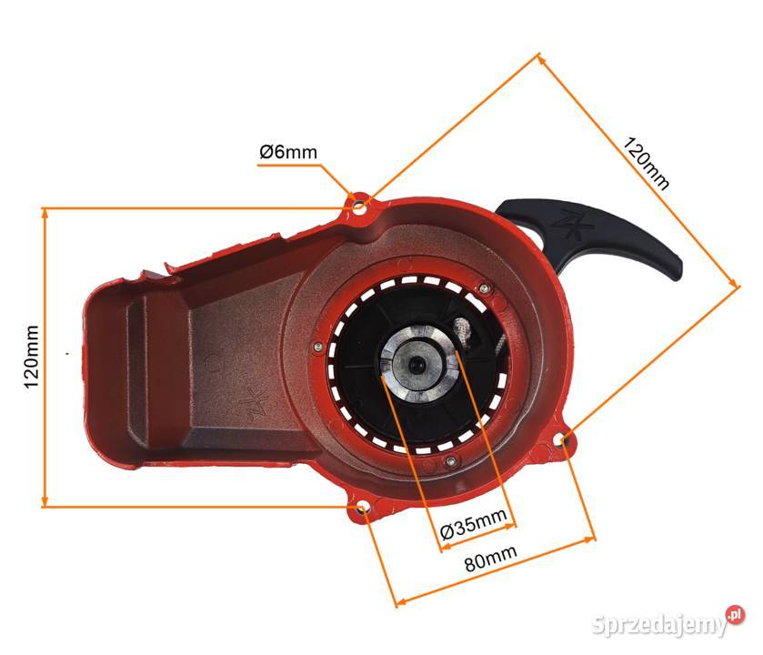 SZARPAK POCKET BIKE pokrywa aluminium CZERWONY Części i akcesoria motocyklowe