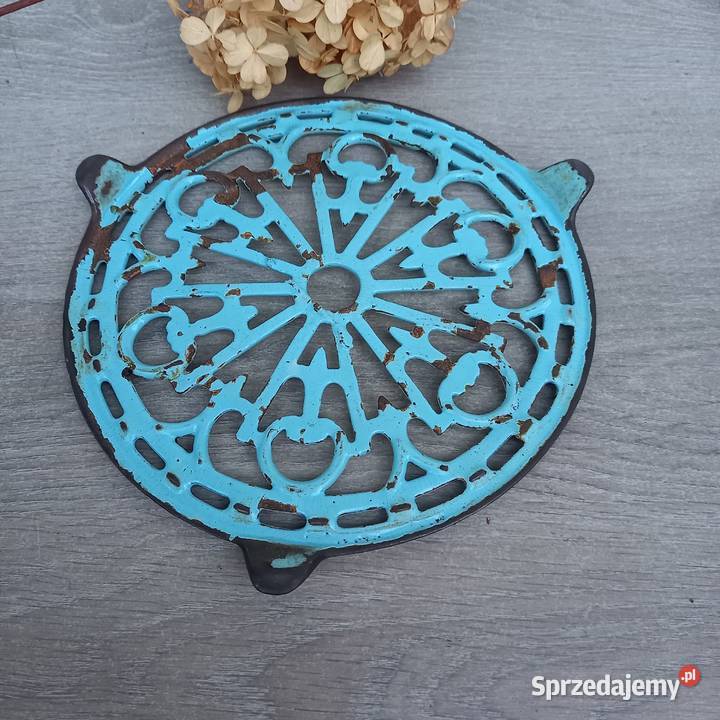 Stara żeliwna emaliowana podstawka kuchenna pod Warszawa