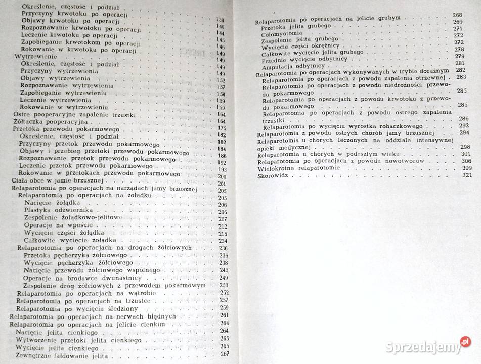 Wczesne powtórne otwarcie jamy brzusznej Leszek Chełm sprzedam
