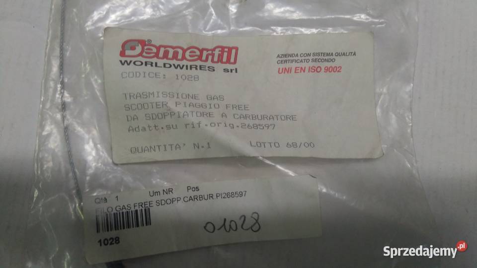 Linka gazu Semerfil Piaggio Free 50 Bielsk Podlaski