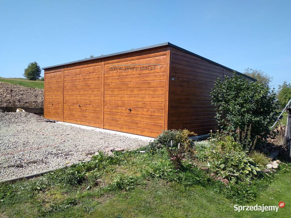 Garaż blaszany 8x6 wzmocniony profilem Architektura ogrodowa Limanowa