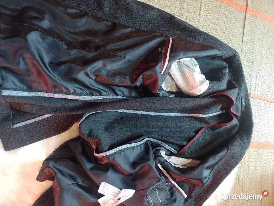 48M ZARA Marynarka biznesowa z Madrytu szary/srebrny Kraków sprzedam