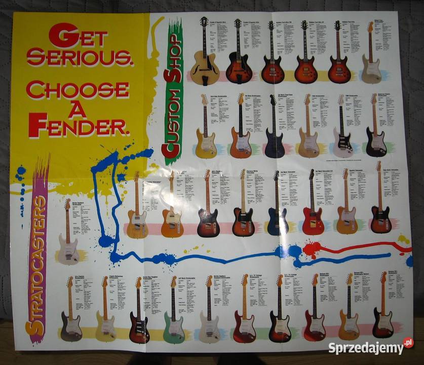 Fender Stratocasters Telecasters plakat katalog pomorskie Kępice