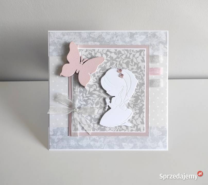 Kartka ręcznie robiona Komunia Święta handmade 5 łódzkie Łódź