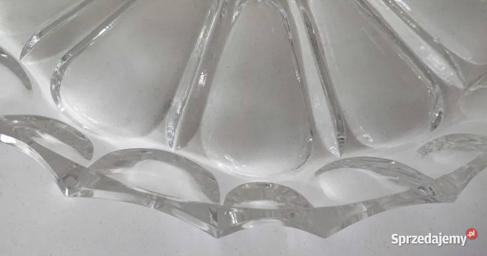 Talerz kryształowy z lat PRLu Łódź
