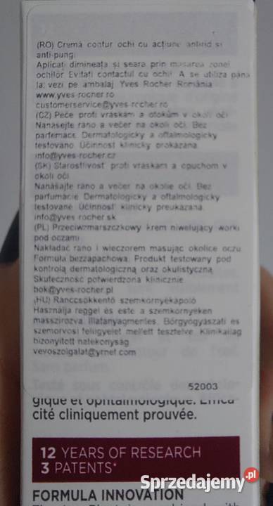 krem pod oczy przeciwzmarszczkowy Yves Rocher Unisex Kosmetyki
