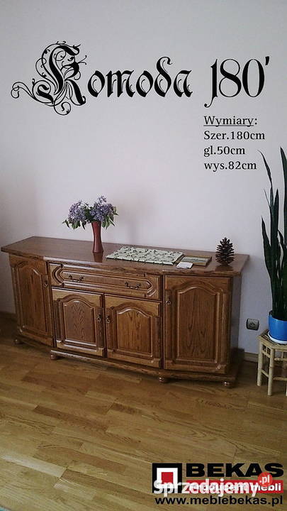 Nowa Stylowa Komoda 180 Bekas Dąb Lakierowany 50cm pomorskie