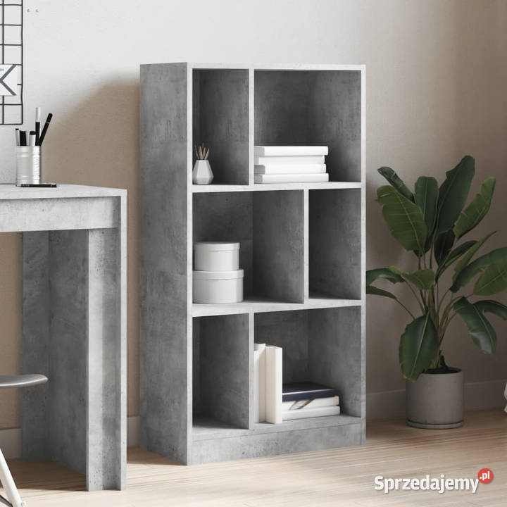 Regał szarość betonu 57x285x1075 materiał Warszawa