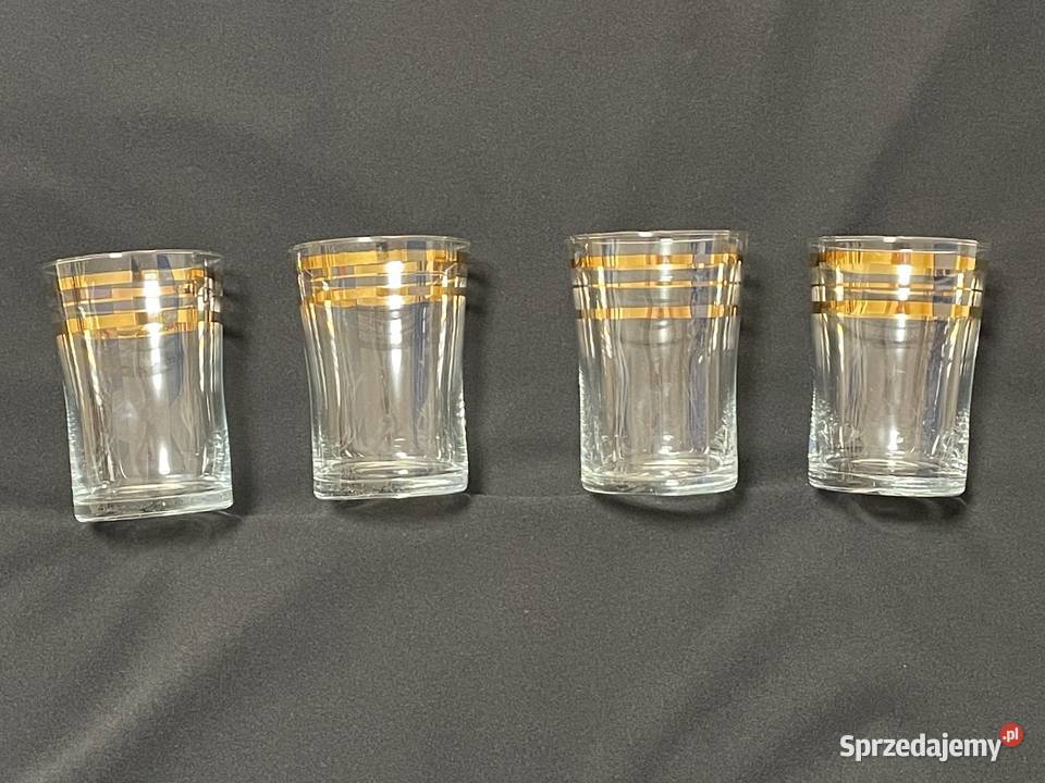 PRL stare szklanki 3 złote paski 200 ml