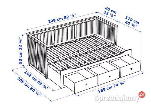 IKEA HEMNES Łóżko Leżanka z 3 szufladami 2 Rybnik sprzedam