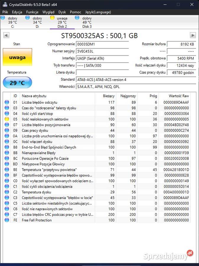 Dysk twardy Seagate Momentus 54006 500GB SATA lubelskie Biała Podlaska