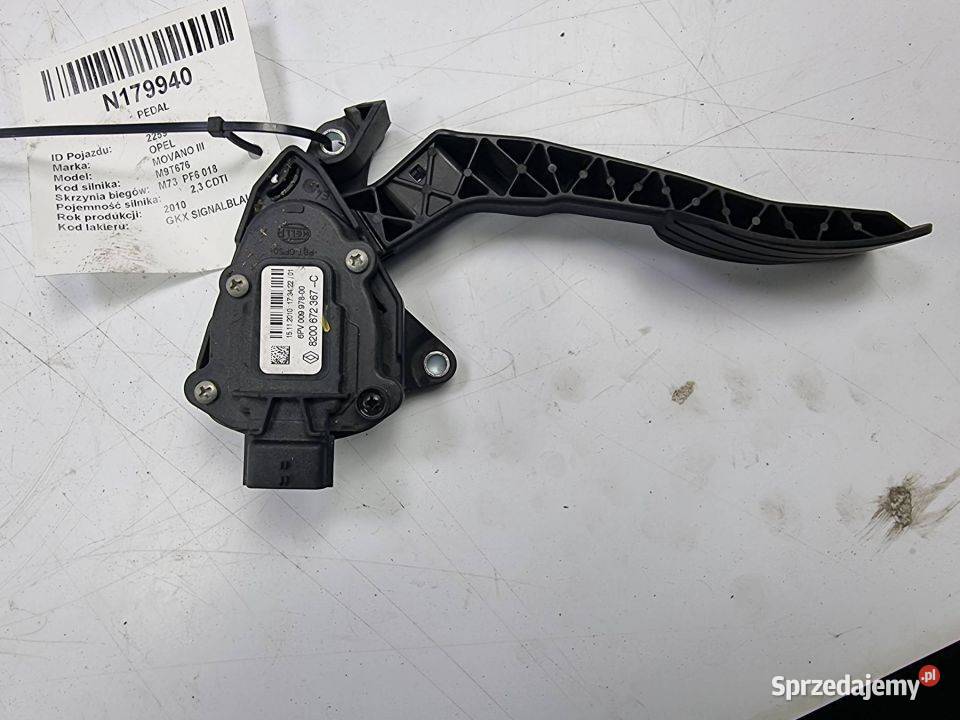 PEDAŁ OPEL MOVANO III 8200859243 osobowe Lipno sprzedam