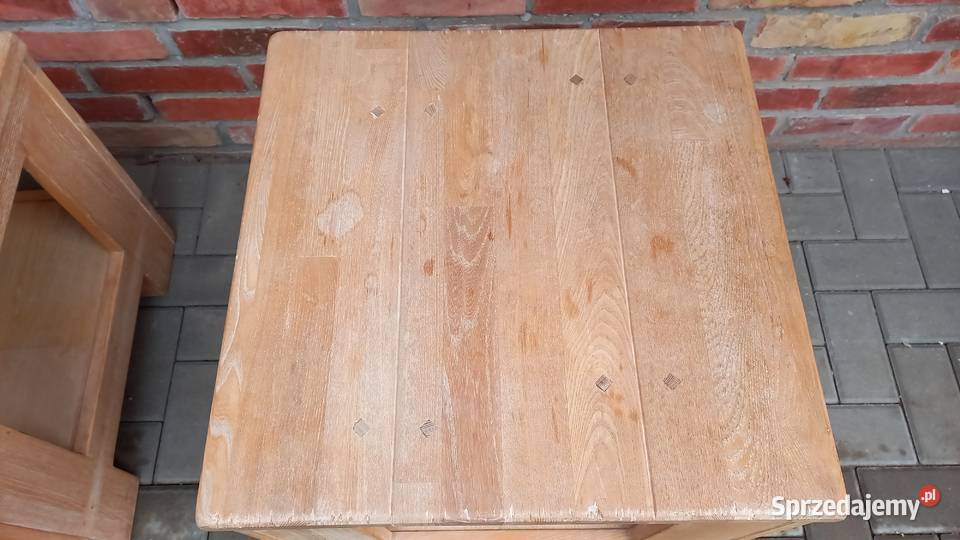 Stolik drewniany kawowy kwadratowy z półką 2 55.5cm Gawroniec