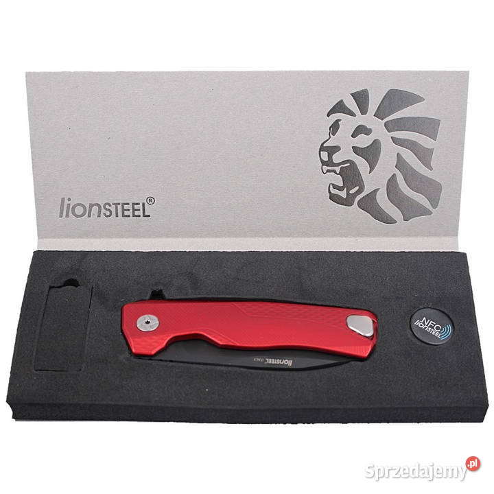 Nóż składany LionSteel Red Aluminium Black M390 Akcesoria, narzędzia i noże Warszawa