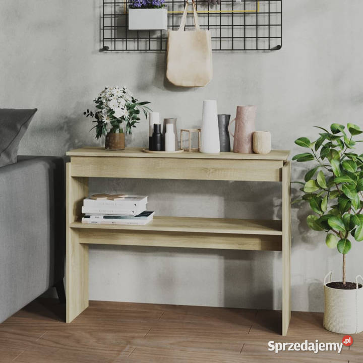 Stolik konsolowy dąb sonoma 102x30x80 WM808326 mazowieckie Warszawa