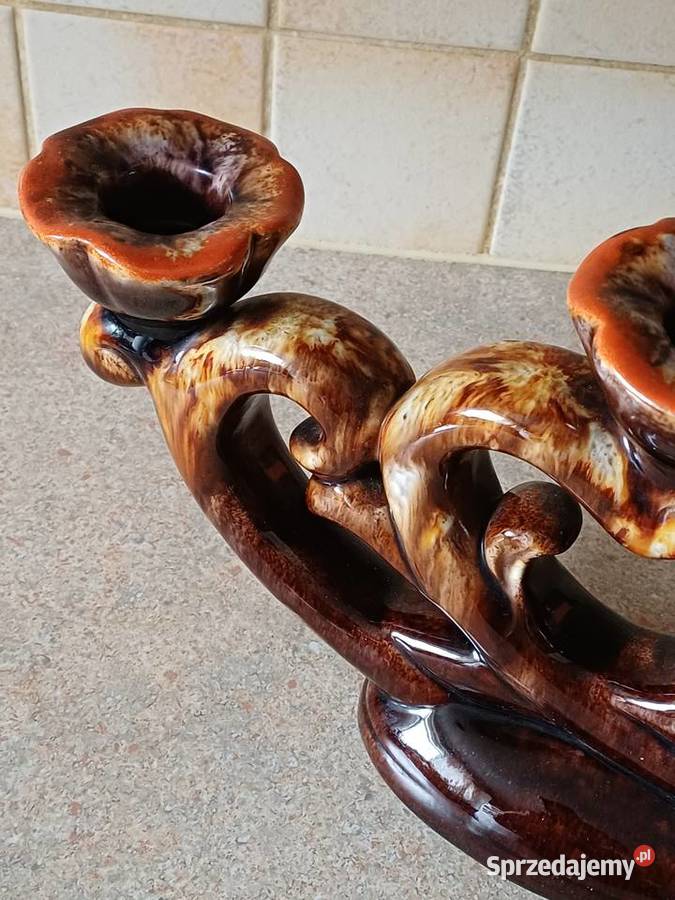 vintage ceramiczny świecznik Nowy Targ