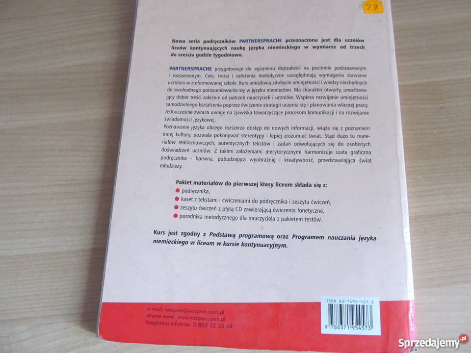 Podręcznik język niemiecki PARTNER SPRACHE 1 podkarpackie Rzeszów