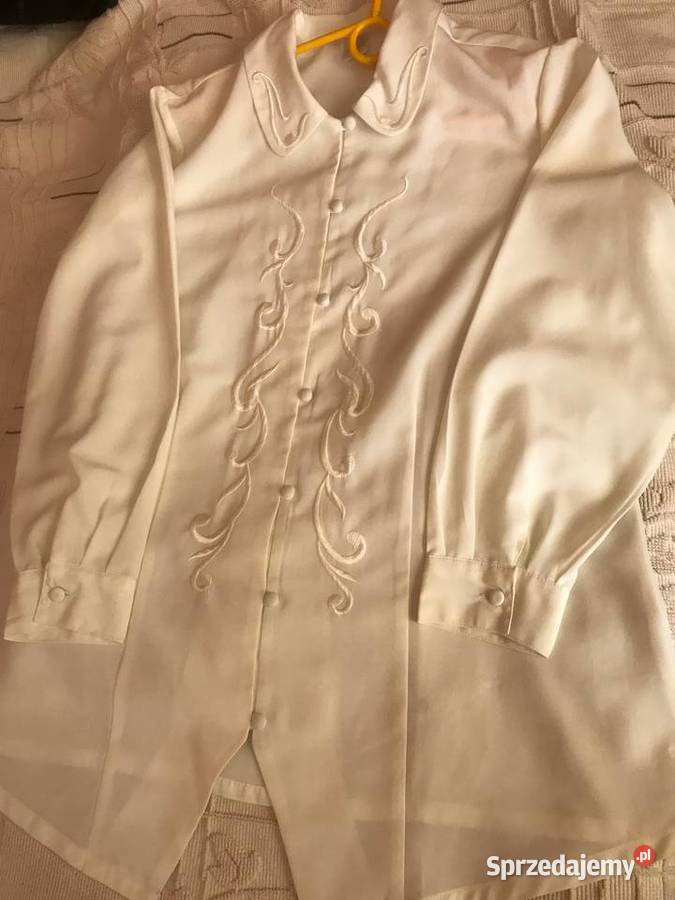 Elegancka bluzka damska kremowa haftowana r 48 Zbąszynek