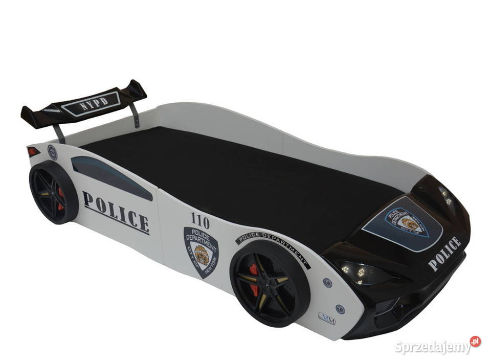Łóżko MDF Policja samochód auto oświetlenie LED Łódź sprzedam