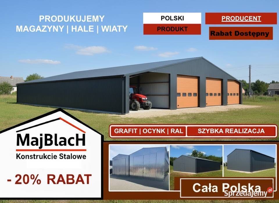 A103 Duży Dwuspadowy Garaż Blaszany Grafitowy śląskie Pszczyna