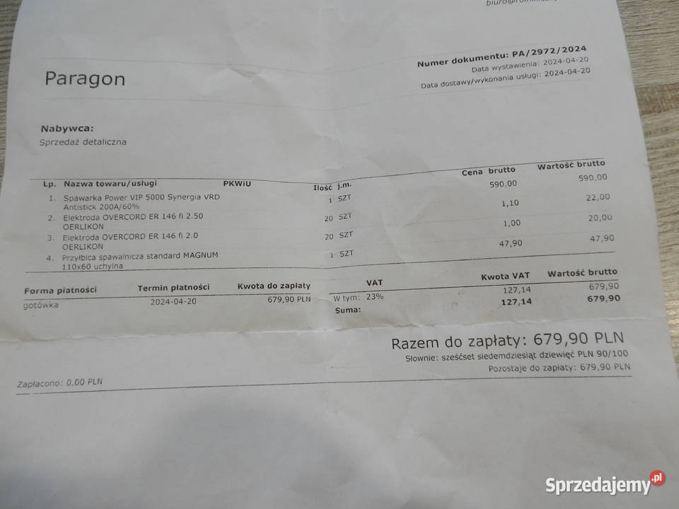 Spawarka Power Vip 5000 Power Vip Gwarancja Narzędzia sprzedam