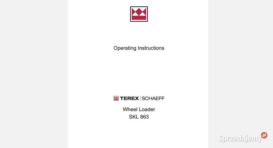 Terex Schaeff SKL 834 SKL861 SKL863 instrukcja Kielce