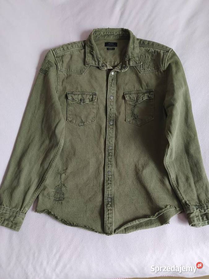 Zara koszula jeansowa ML khaki Odzież codzienna Rzeszów sprzedam