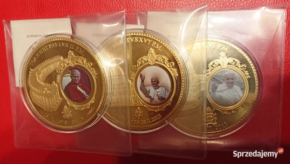 3 x PAPIEŻ Jan Paweł II Benedykt Franciszek Sosnowiec