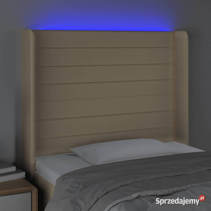 Zagłówek do łóżka z LED kremowy 93x16x118128 mazowieckie