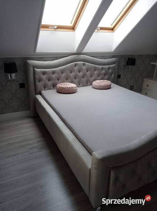 Łóżko sypialniane tapicerowane GREY DELUX Kępno