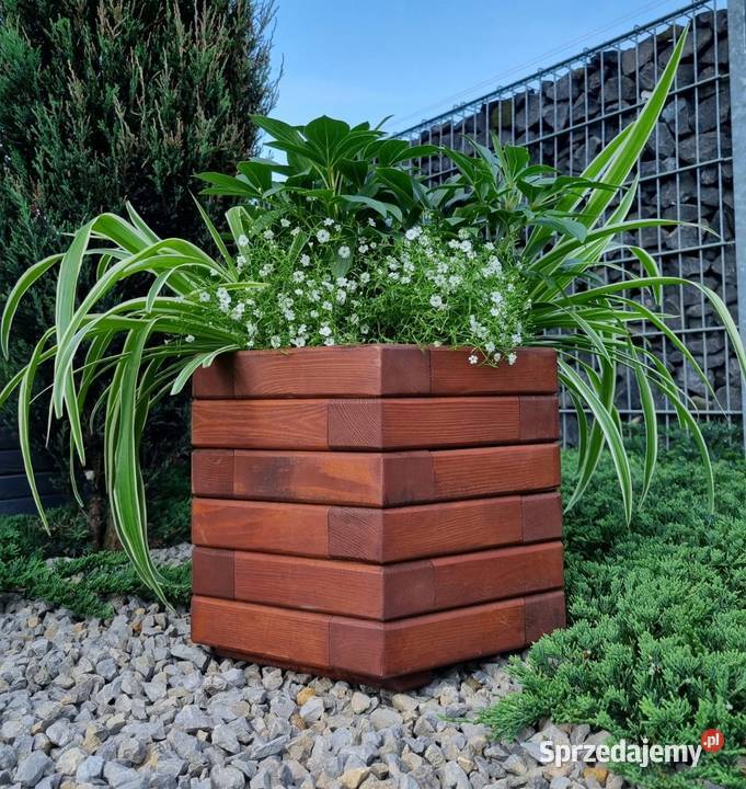 Donica drewniana SZEŚCIOKĄTNA ogrodowa donica na śląskie Kalety