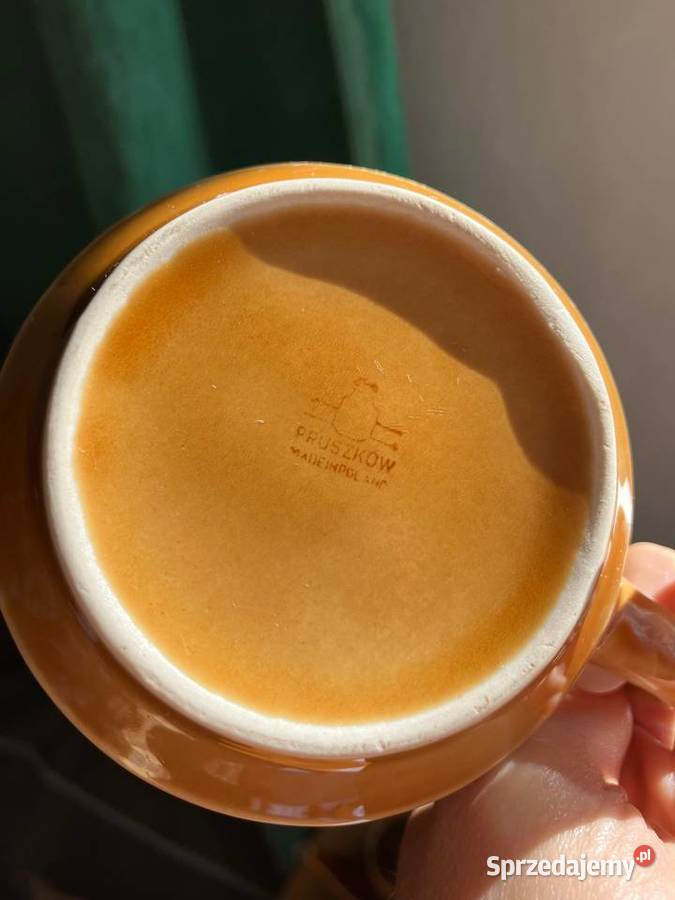Zestaw dzbanek mlecznik podstawka Pruszków PRL Nisko