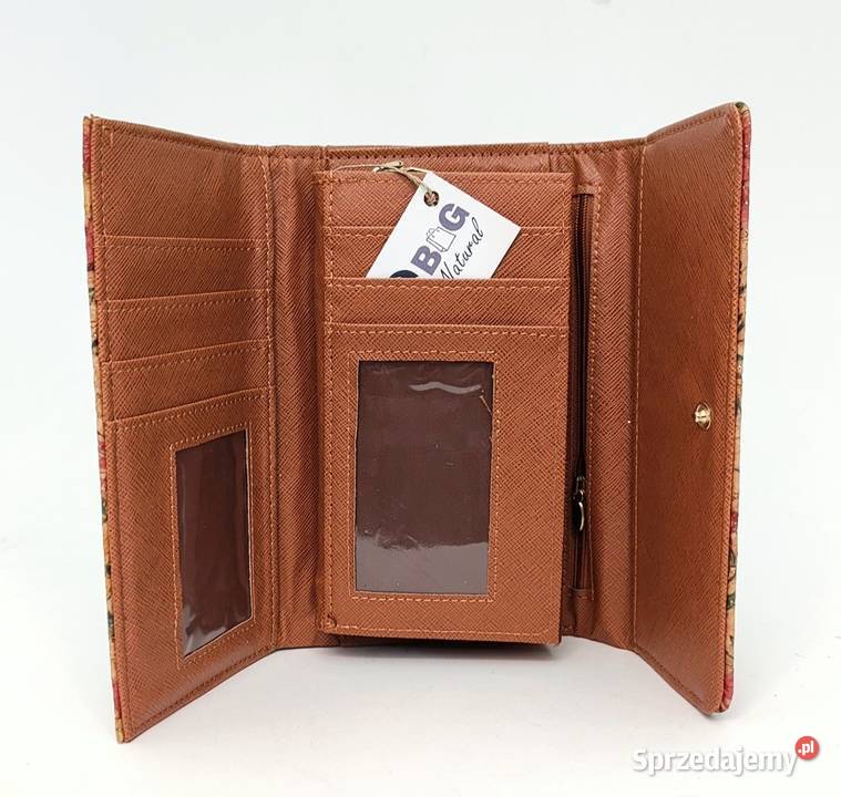 Portfel z korka duży lekki korkowy na zatrzask zachodniopomorskie