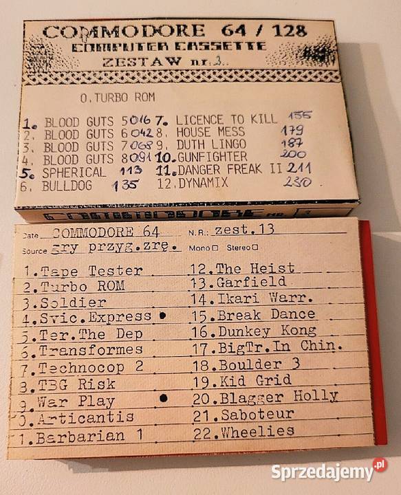Kasety z grami komputerowymi do Commodore 64 Chełmno