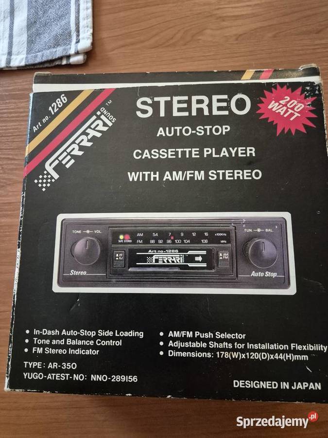 Sprzedar radio samochodowe ferrari. Rok produkcji 1991, nowe, dla fanów