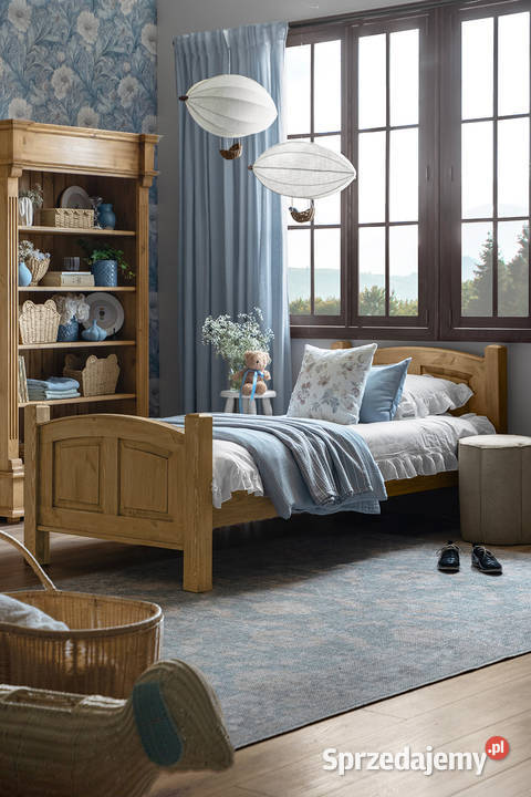 Woskowane łóżko z litego drewna ACC 05 87cm Maków Podhalański